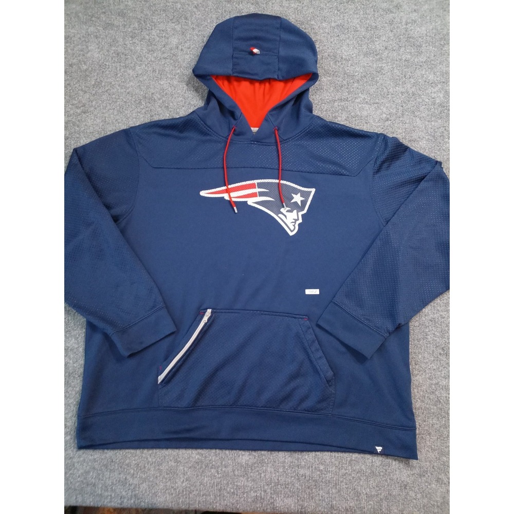 NFL New England Patriots Hoodie Men's Blue Pullover Fanatics Football 3X